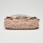 Valentino Beige Lamb Fur and Metallic Pink Leather Flap Bag Coeur Cult Core