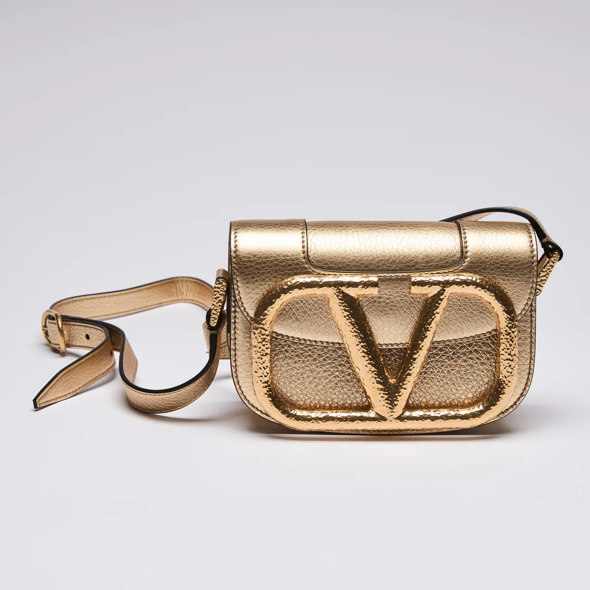 Valentino Garavani Gold Supervee Crossbody Bag Coeur Cult Core
