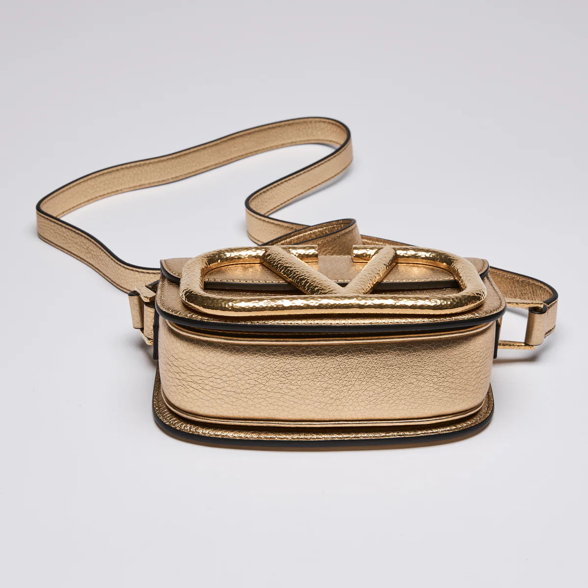 Valentino Garavani Gold Supervee Crossbody Bag Coeur Cult Core