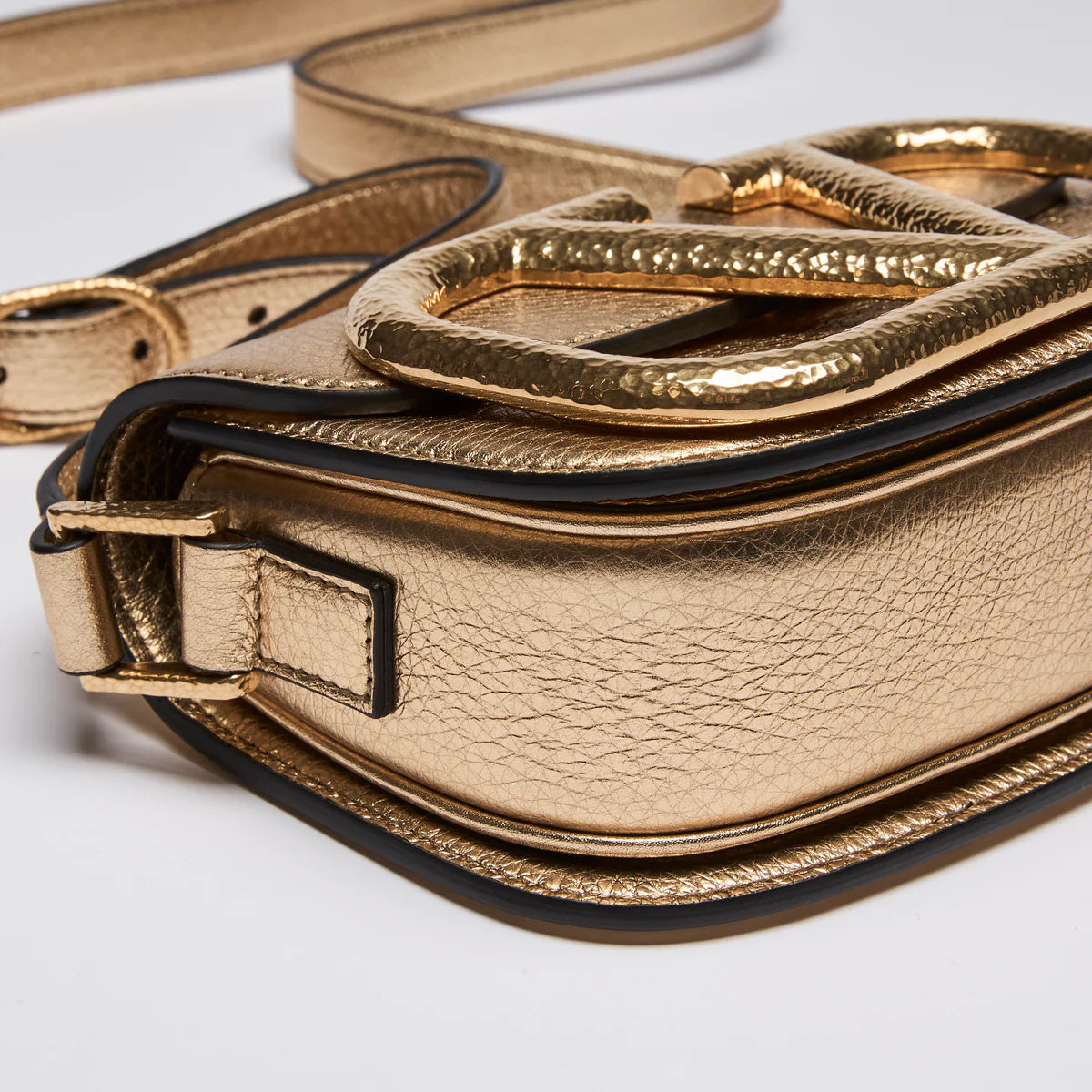 Valentino Garavani Gold Supervee Crossbody Bag Coeur Cult Core