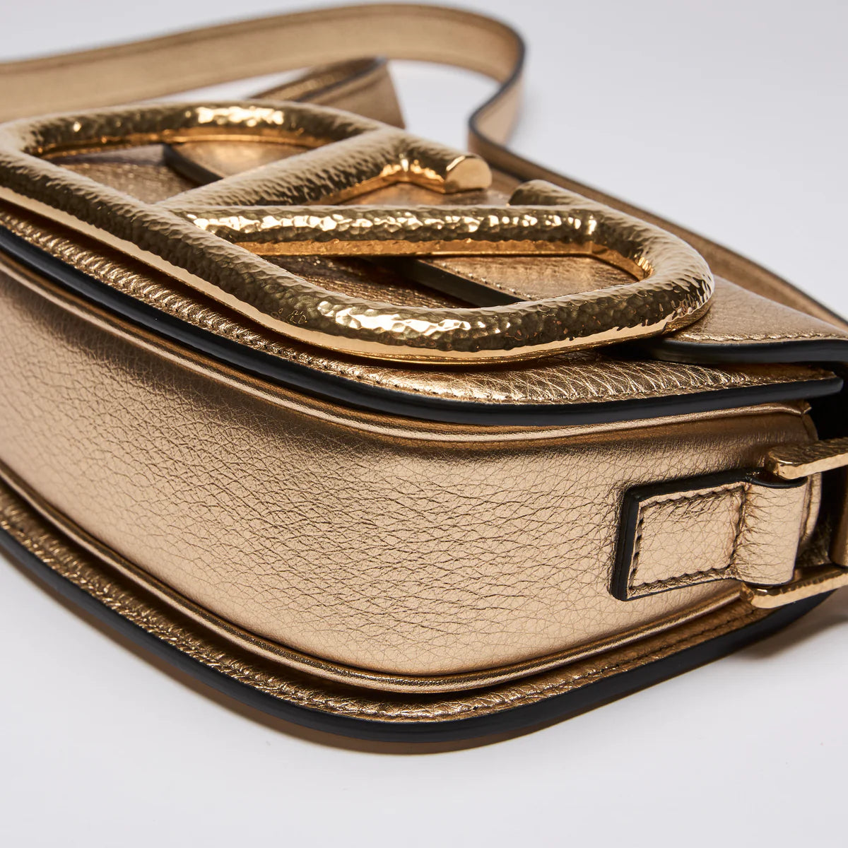 Valentino Garavani Gold Supervee Crossbody Bag Coeur Cult Core