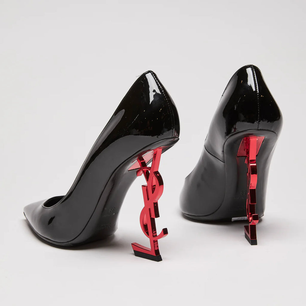 YSL Patent Opyum 100 Pump Heels With Red YSL Heel size 39