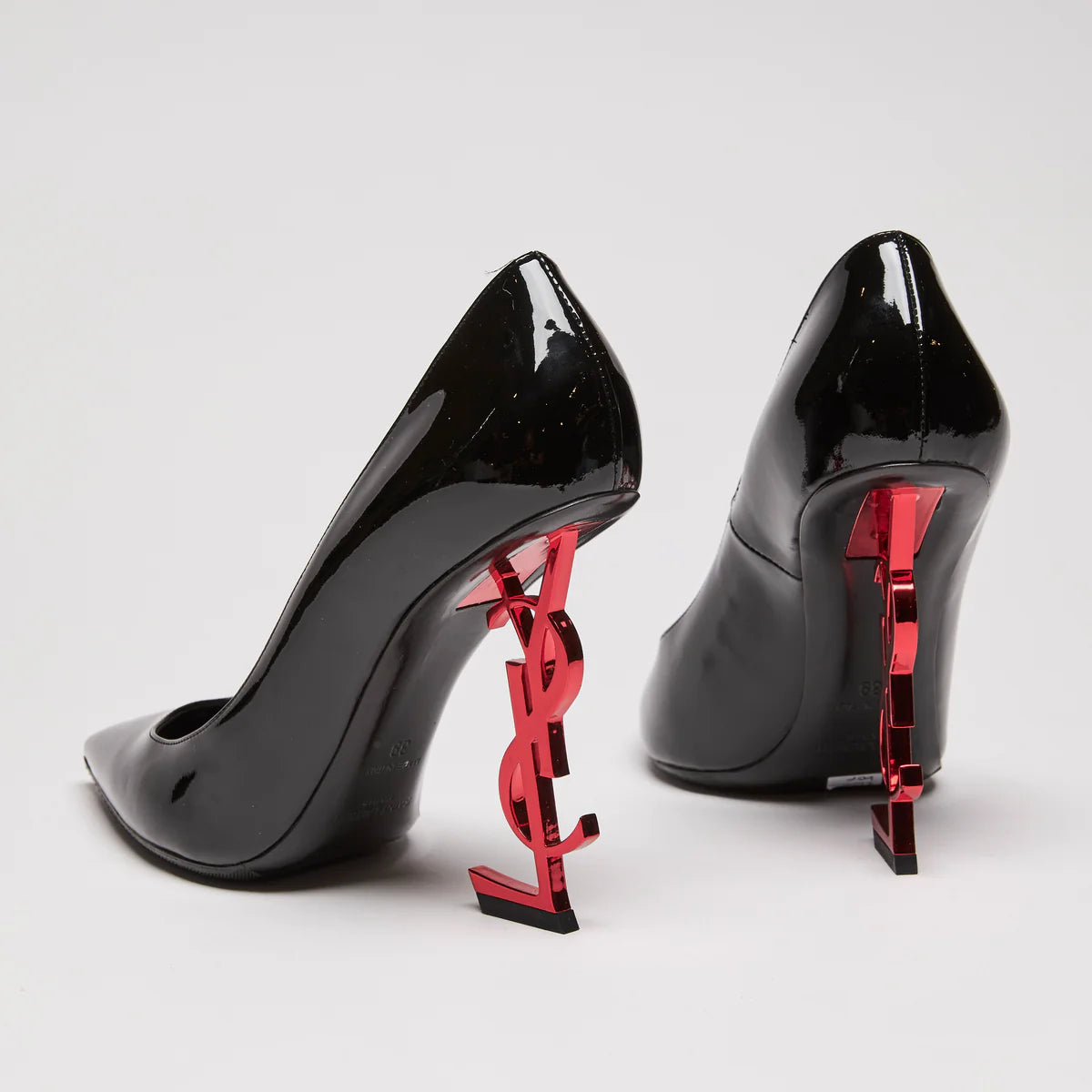 YSL Patent Opyum 100 Pump Heels With Red YSL Heel size 39