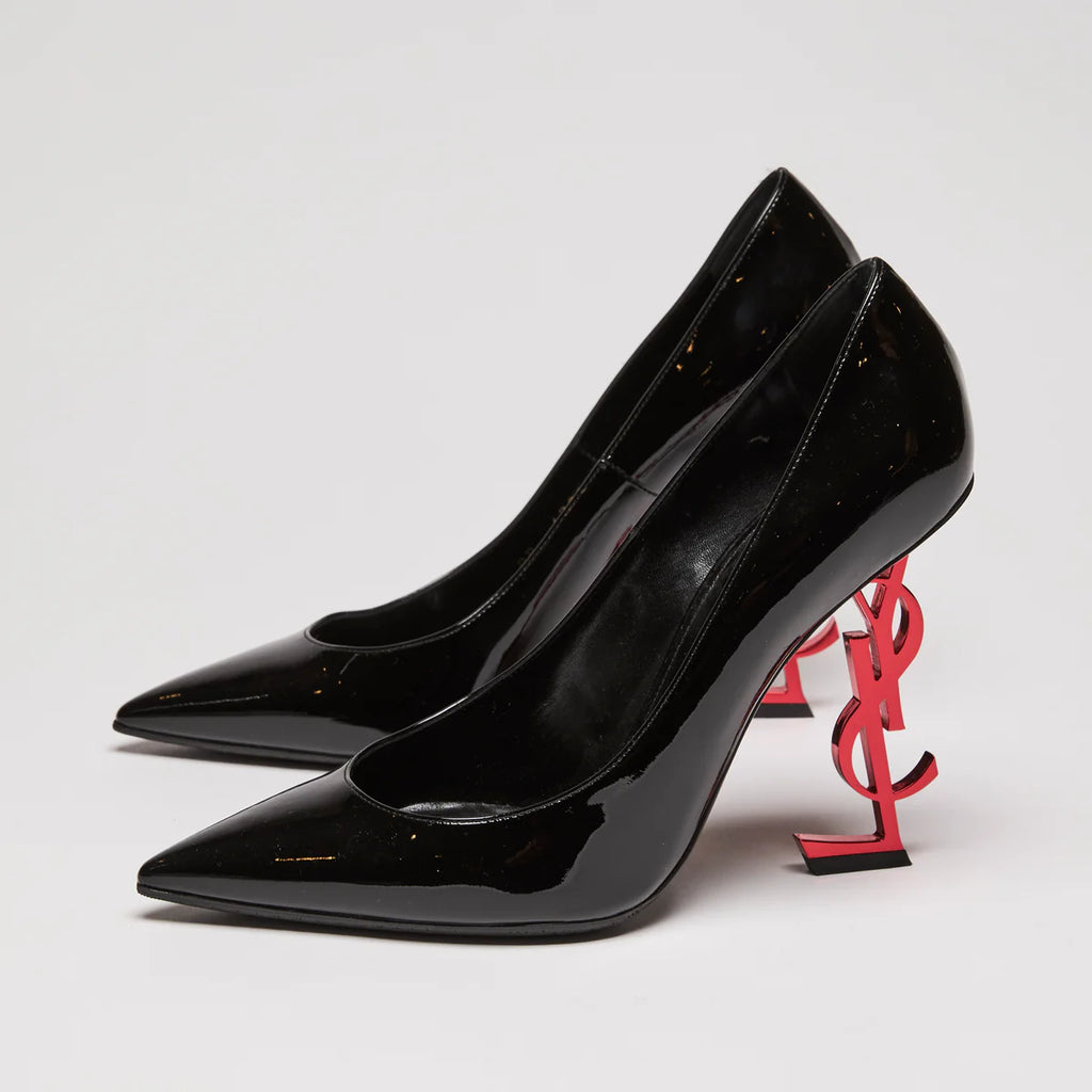 YSL Patent Opyum 100 Pump Heels With Red YSL Heel size 39