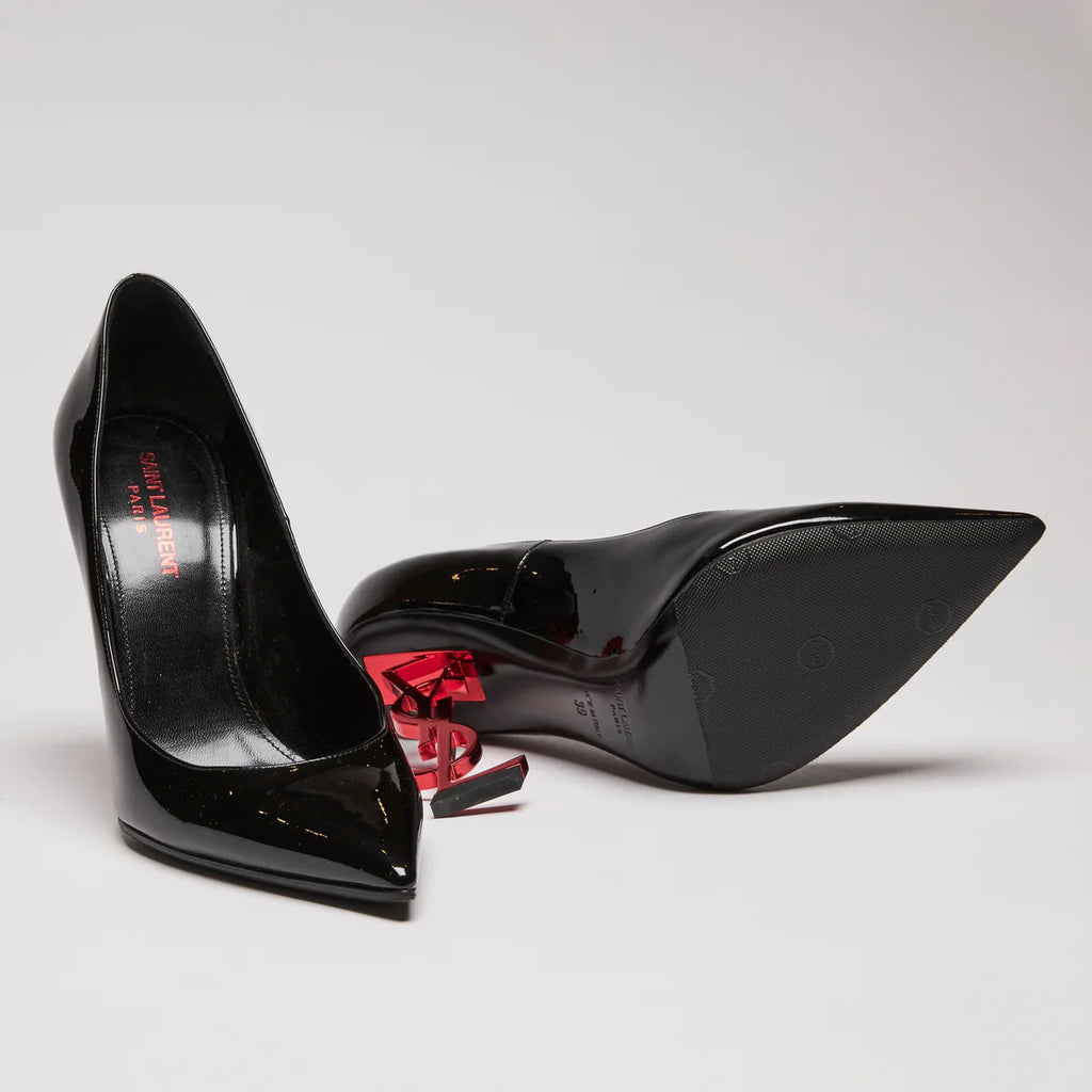 YSL Patent Opyum 100 Pump Heels With Red YSL Heel size 39